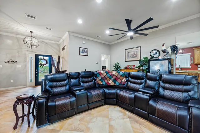 a living room with furniture