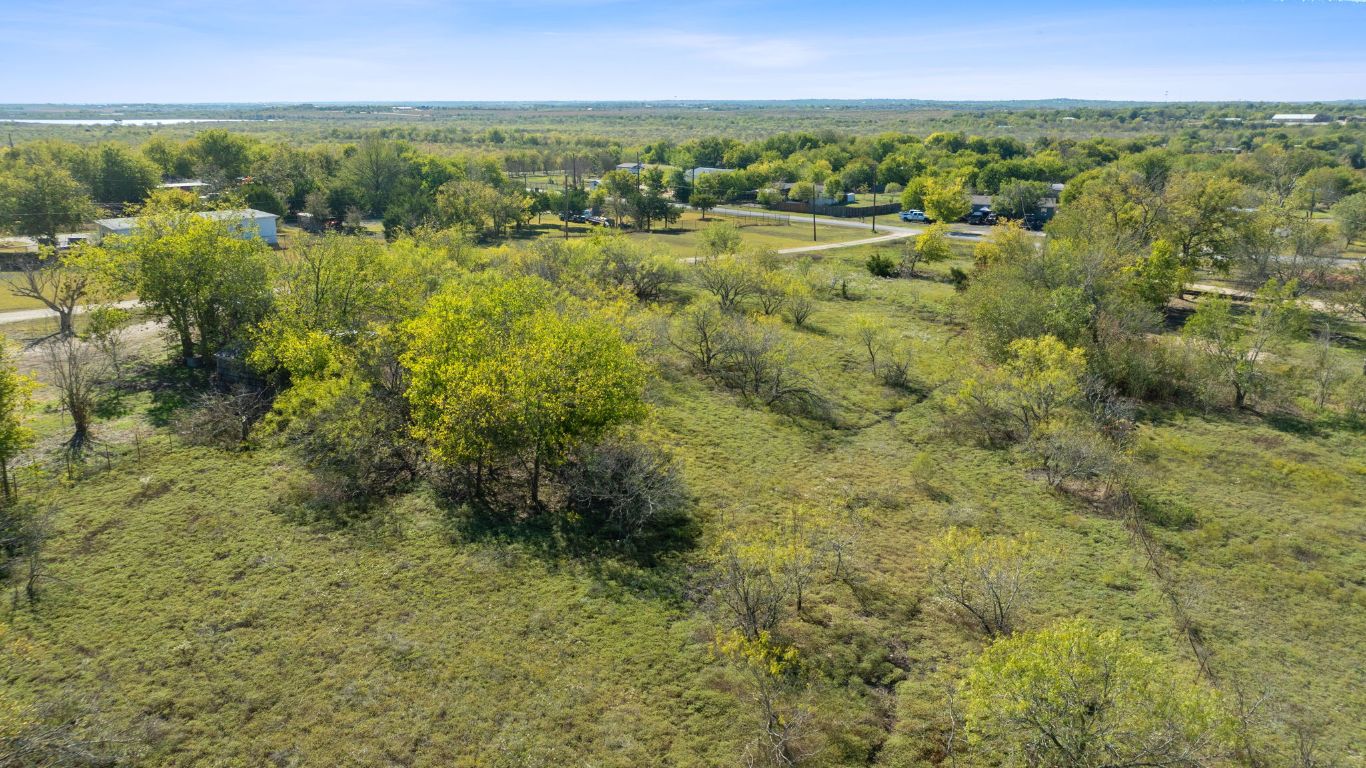130 Meyers Road Buda, TX 78610 - Photo 33 of 35 an aerial view of residential houses with outdoor space and trees