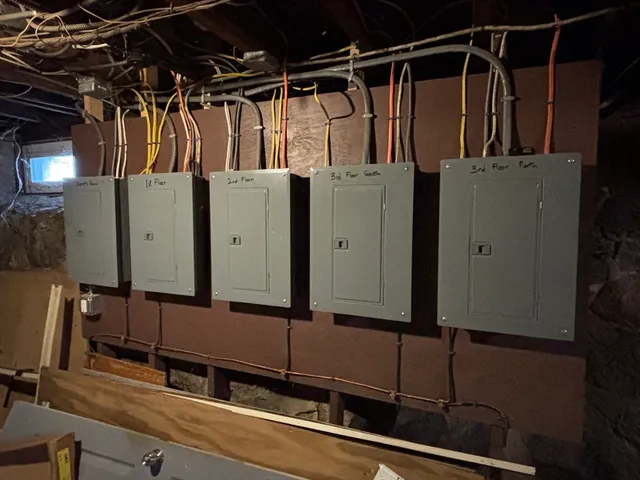 a close view of water heater room