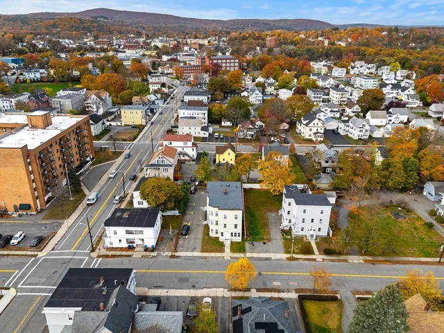 an aerial view of a city with lots of residential buildings