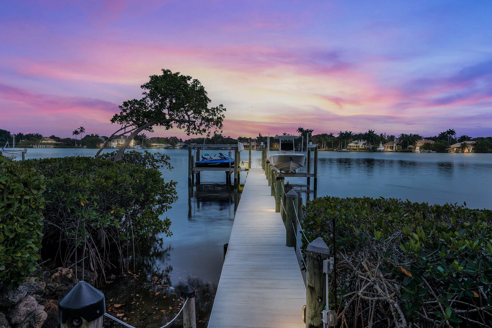 5438 Pennock Point Road Jupiter, FL 33458 - Photo 3 of 70 Twilight - Dock + River - View 2
