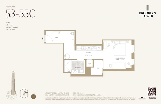 $965,000 | 85 Fleet Street, Unit 55C | Downtown Brooklyn