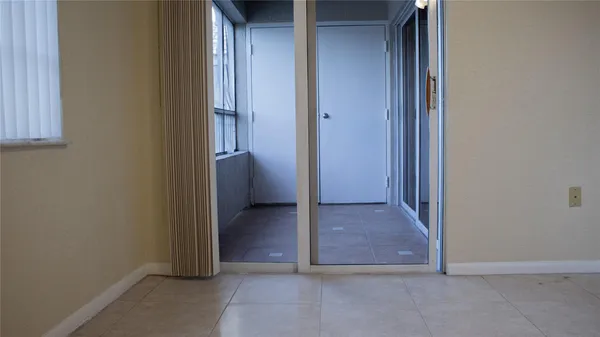 an empty room with closet