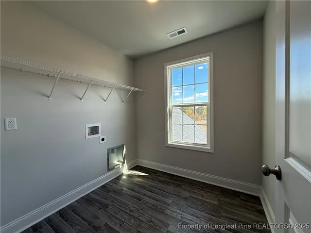 a view of a building with a door