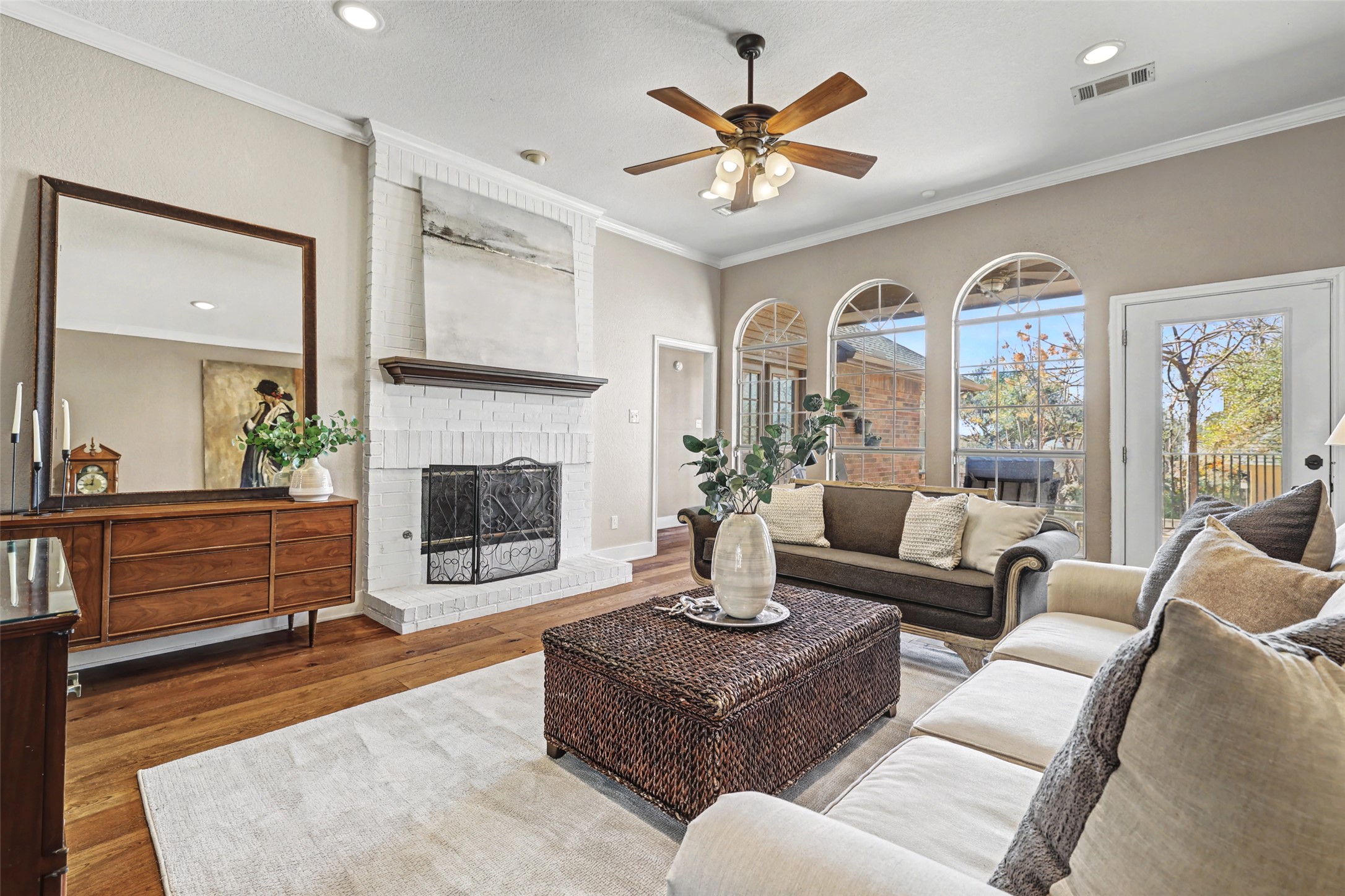 3022 Addie Lane Georgetown, TX 78628 - Photo 7 of 40 a living room with furniture fireplace and a large window