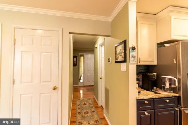 a view of a kitchen from the kitchen