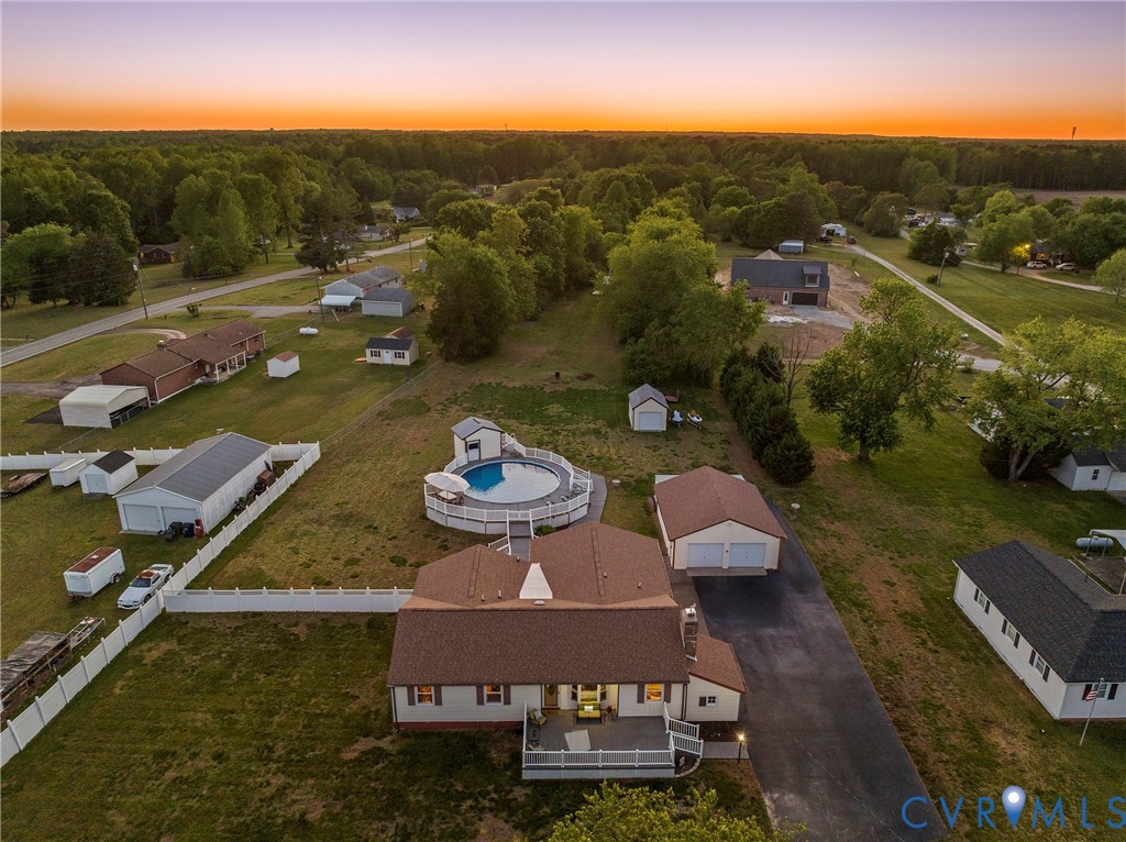 18024 Sandy Ford Road Petersburg, VA 23803 - Photo 4 of 66 an aerial view of a house with yard swimming pool and mountains