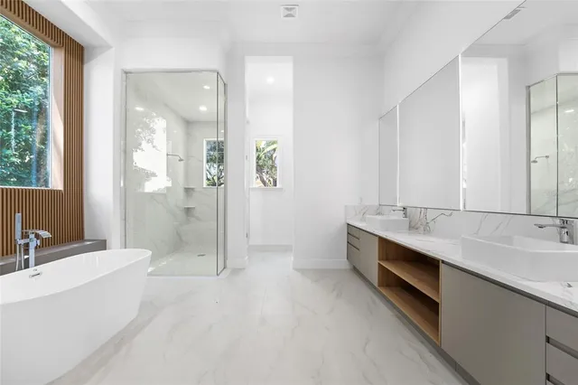 a view of a lake with houses