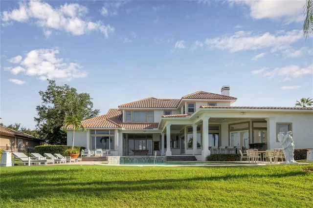 a view of an outdoor space with seating area