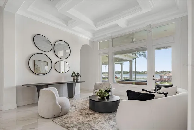 a living room with furniture