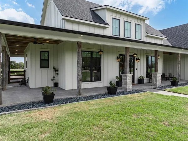 a view of a house with patio