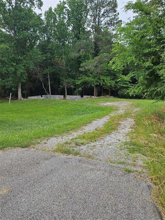 a view of a yard with a tree