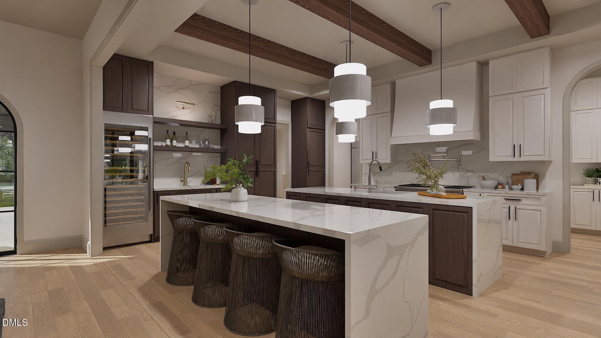 4308 Windsor Place Raleigh, NC 27609 - Photo 4 of 35 a kitchen with stainless steel appliances granite countertop a sink and a refrigerator