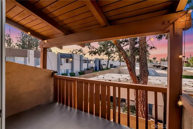a view of a street from a balcony