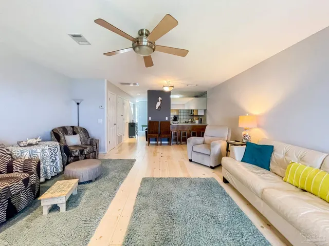 a living room with furniture