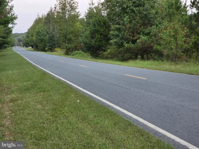 a view of a field with trees in background
