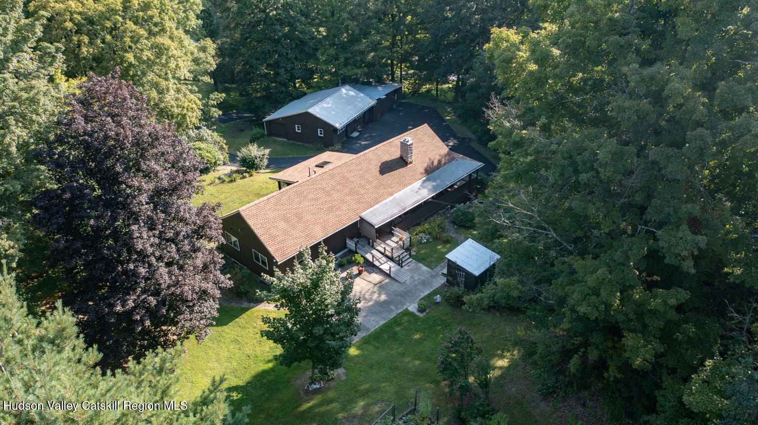 59 New Forge Rd I Ancram, NY 12502 - Photo 16 of 32 an aerial view of a house with a yard basket ball court and outdoor seating