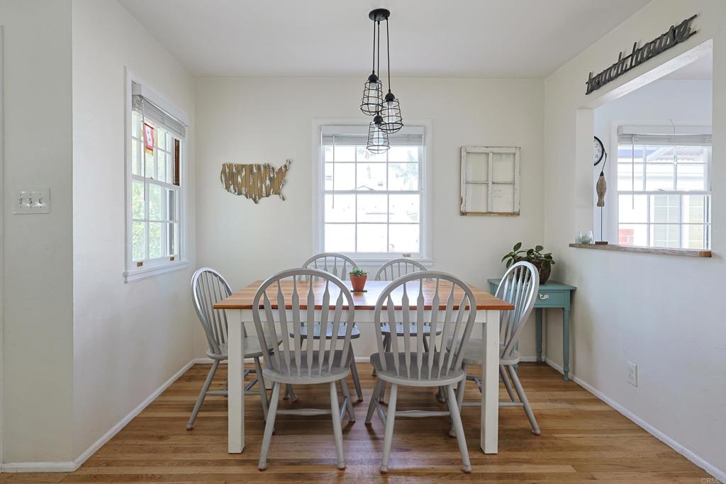 417 5th Street Coronado, CA 92118 - Photo 3 of 46 a view of a dining room with furniture window and wooden floor