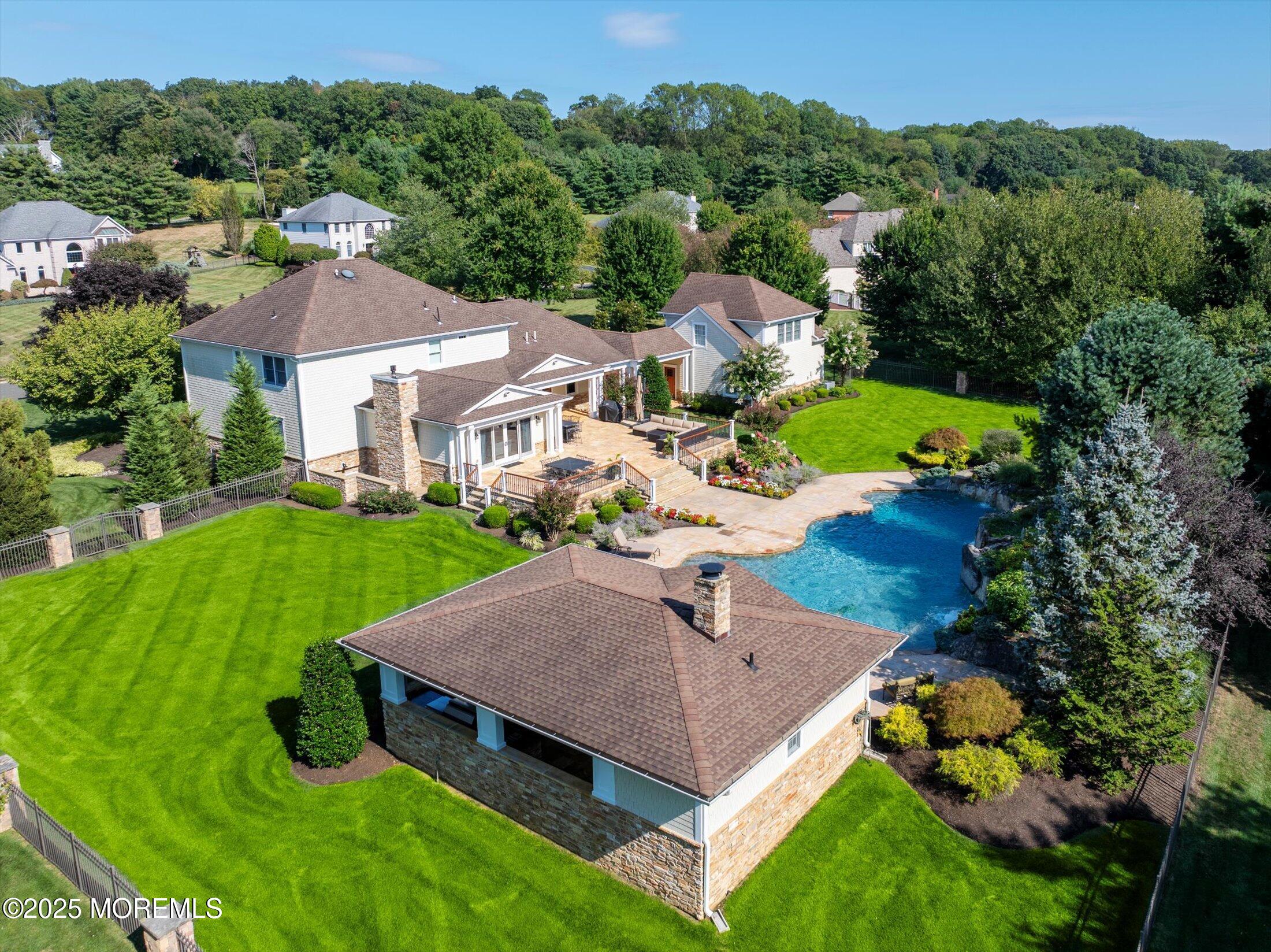 10 Yellow Brook Road Holmdel, NJ 07733 - Photo 53 of 64 an aerial view of a house with swimming pool garden and patio
