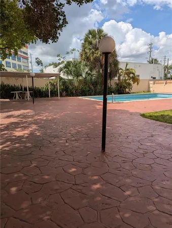 a street sign on a sidewalk next to a road