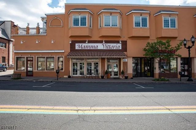 a view of a building on the street