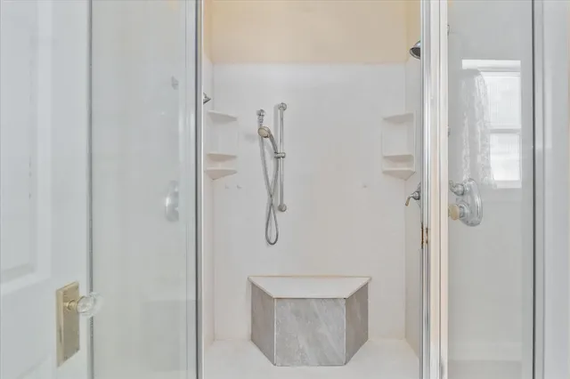 a bathroom with a shower