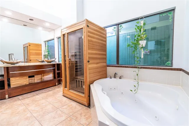 a bathroom with a sink and a bathtub