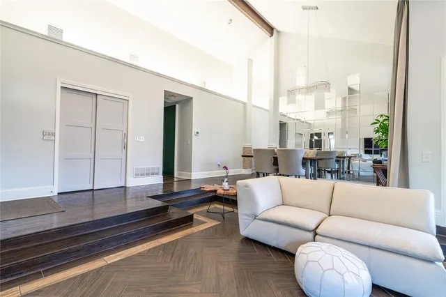 a living room with furniture