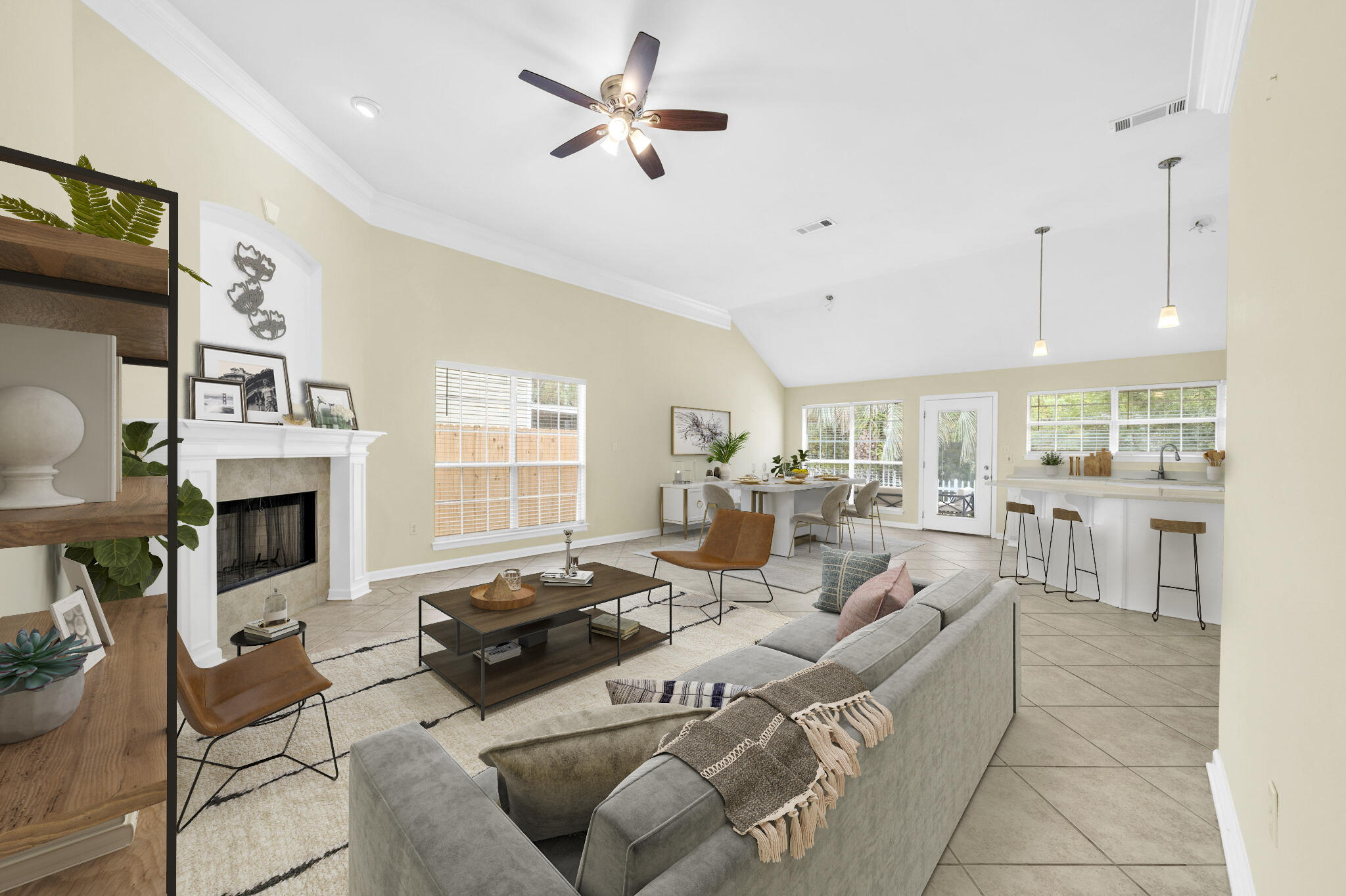 59 Hidden Lakes Drive Destin, FL 32550 - Photo 13 of 39 a living room with fireplace furniture and a table