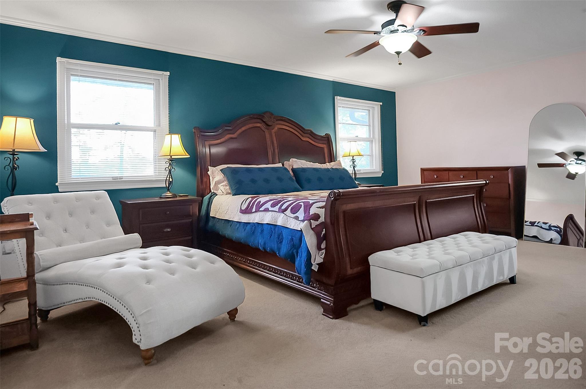 808 Old Mt Holly Road Stanley, NC 28164 - Photo 9 of 48 a bedroom with a bed mirror and window