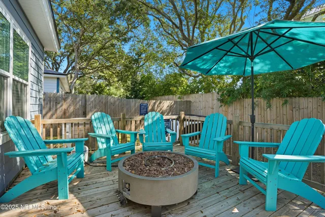a view of outdoor space yard deck and furniture