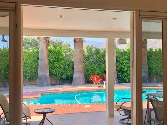 a outdoor view with a sitting space