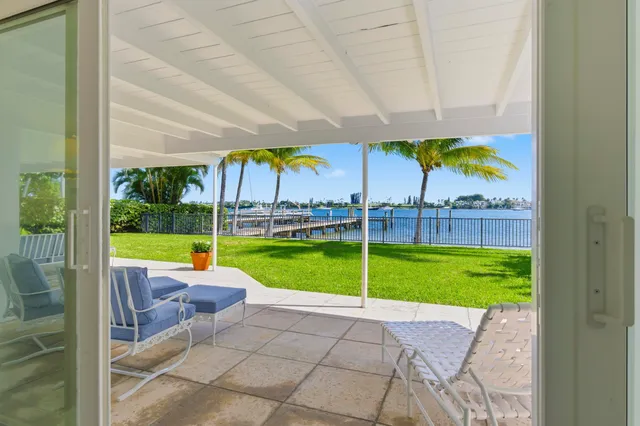 a view of a lake with outdoor space