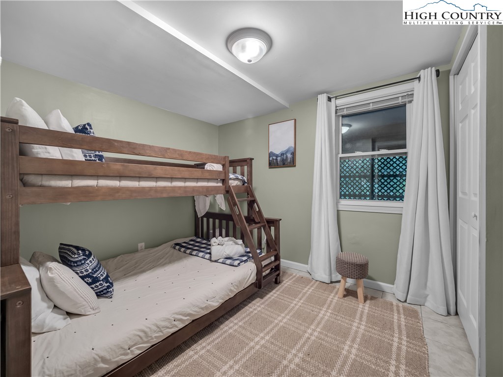 404 Charter Hills Road Beech Mountain, NC 28604 - Photo 31 of 36 a bedroom with a bed and a window