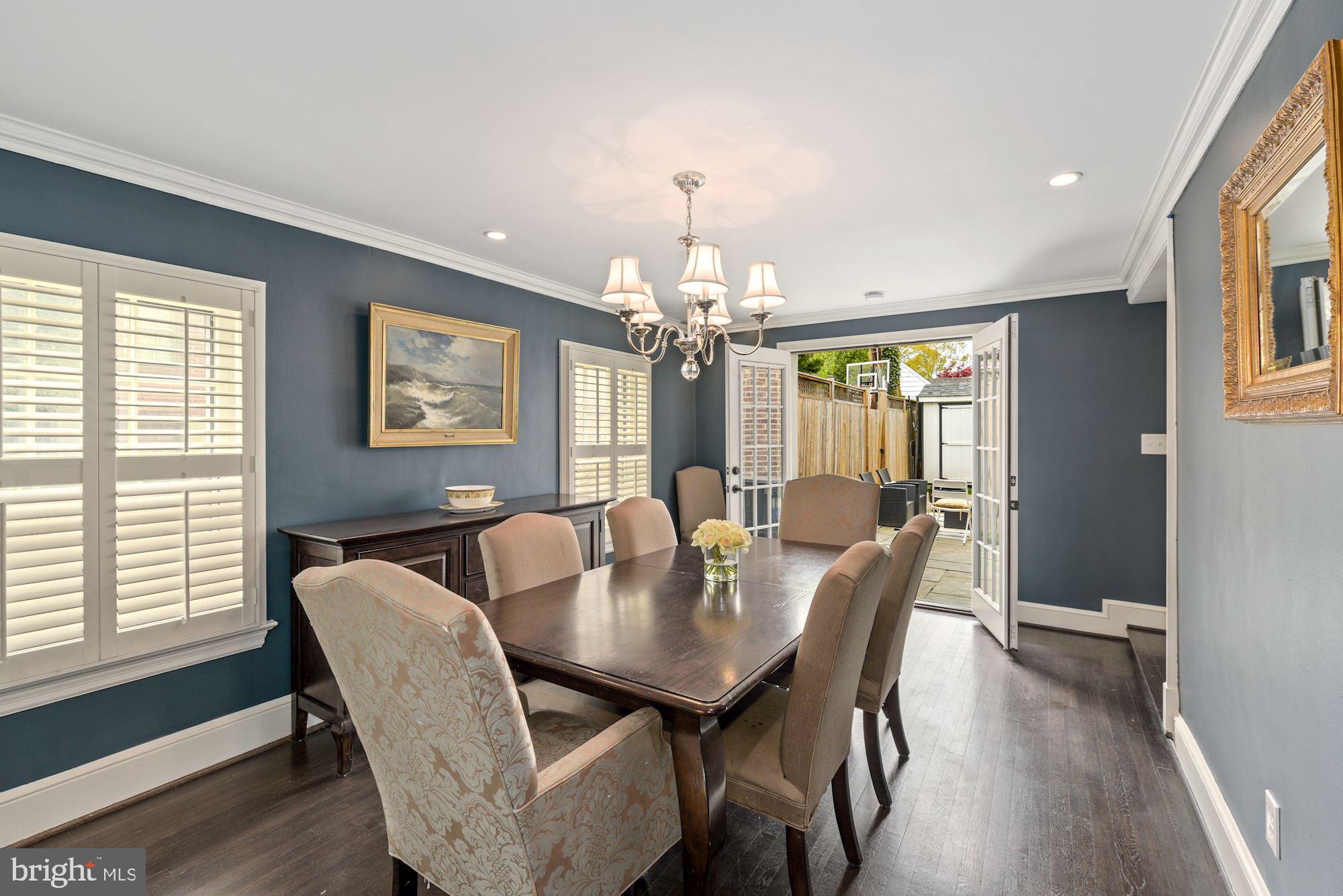 3412 Rittenhouse Street Northwest Washington, DC 20015 - Photo 6 of 33 Dining room with French doors to patio