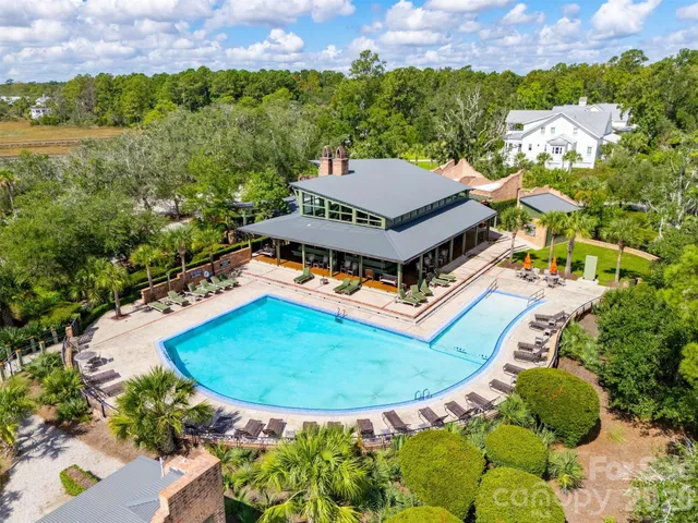 an aerial view of a house