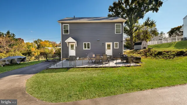 a view of backyard with deck