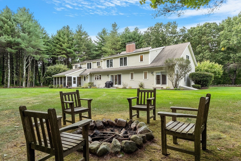 72 Finn Road Harvard, MA 01451 - Photo 37 of 40 a front view of a house with garden and sitting area