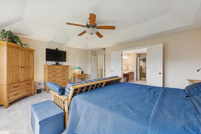 a living room with furniture and white walls