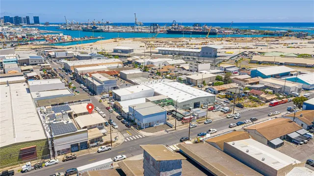 an aerial view of a city