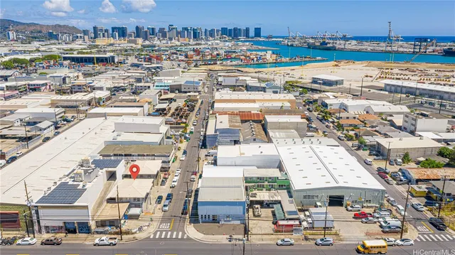 an aerial view of residential building with outdoor space