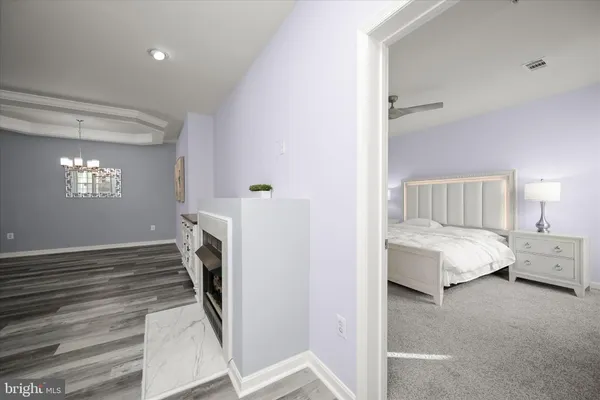 workspace with fireplace and window