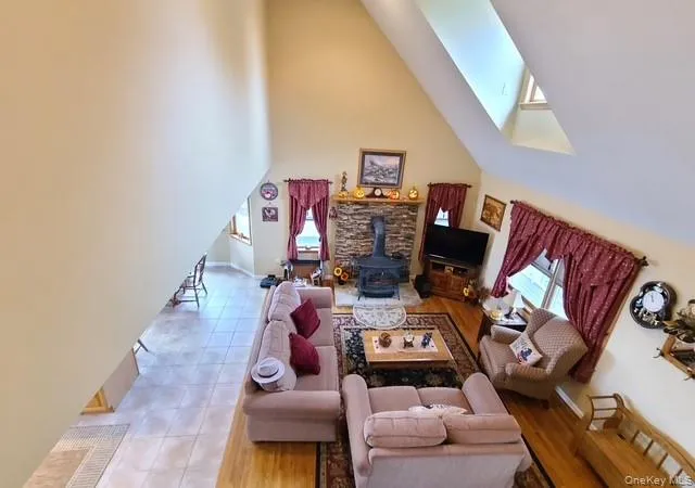 a living room with furniture and a couch