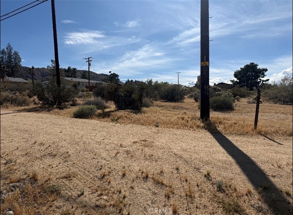 7373 Sunny Vista Road Joshua Tree, CA 92252 - Photo 3 of 6 a view of a dry yard with wooden fence