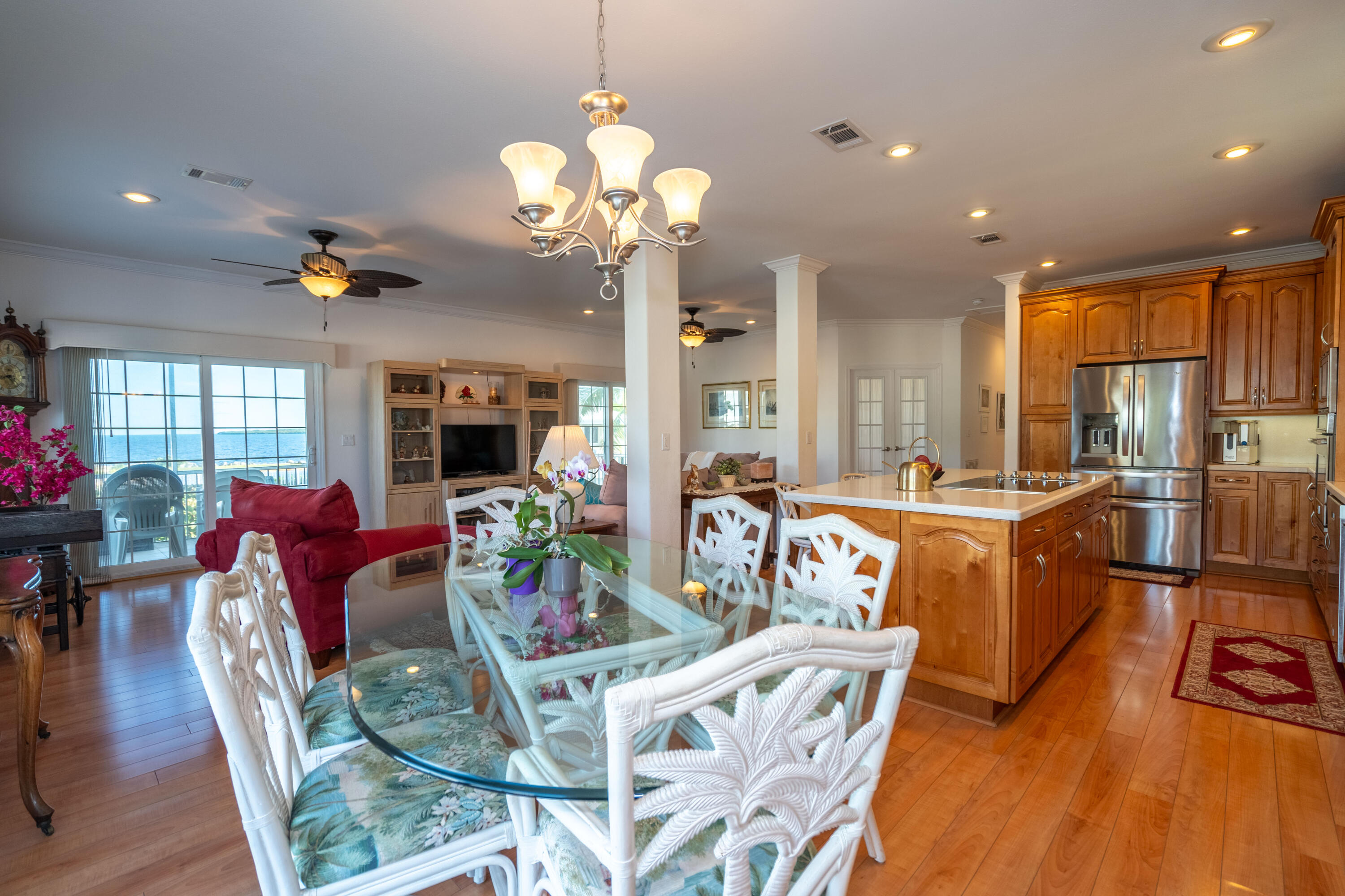 55 Ocean Drive Key Largo, FL 33037 - Photo 16 of 53 a view of a dining room with furniture window and outside view