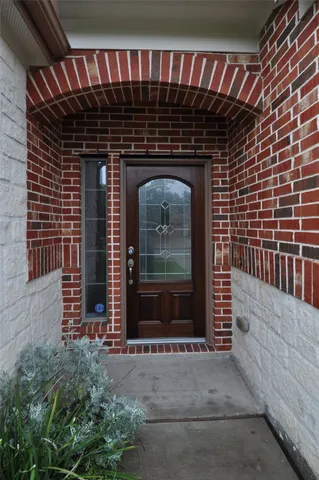 a front view of a house with a window
