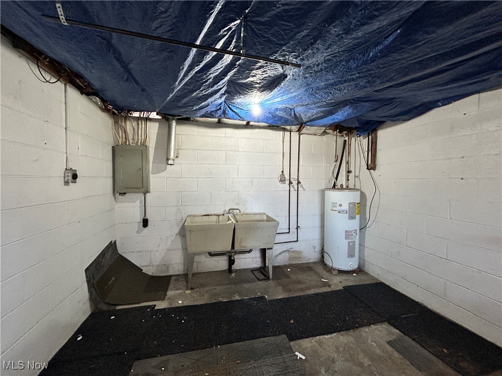 98 View Street, Unit 2 Weirton, WV 26062 - Photo 9 of 10 Unfinished basement featuring water heater and electric panel