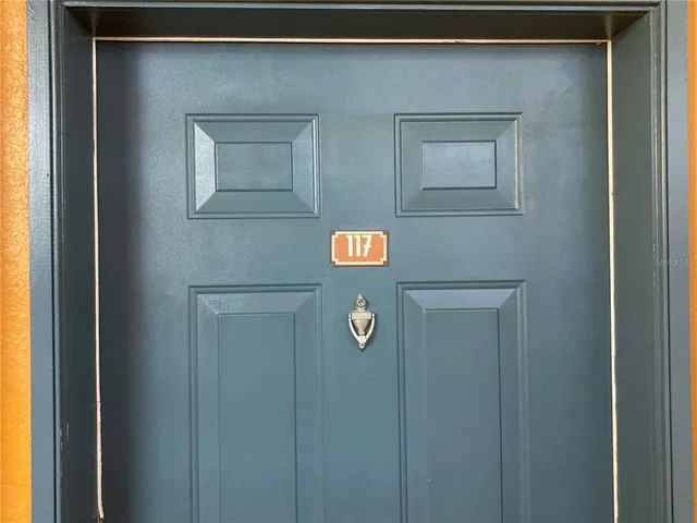 a close up of a door of a house