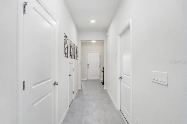 a view of a hallway with a elevator