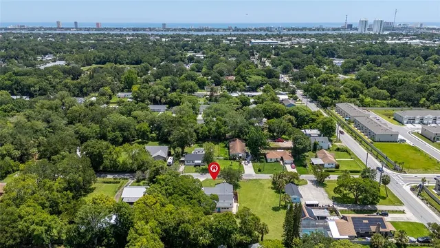 an aerial view of multiple house